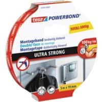 Ruban adhésif de montage tesa Powerbond Lisse Blanc 130 (l) mm Mousse PU (Polyuréthane) 5 m