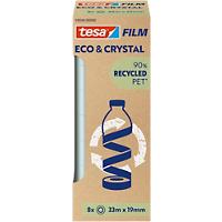 Ruban adhésif tesa tesafilm Eco & Crystal Transparent 19 mm (l) x 33 m (L) PET (Polytéréphtalate d'éthylène) 8 Rouleaux