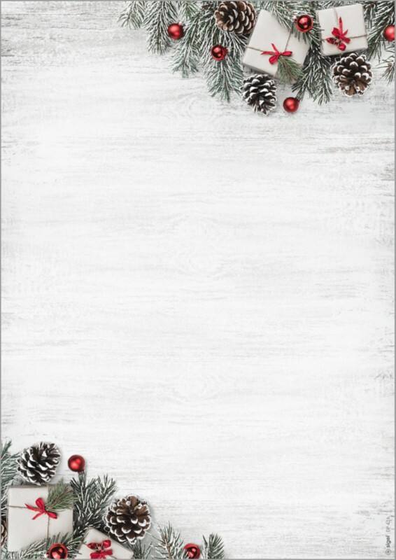 Papier à lettre Sigel Scandinavian Christmas A4 Rouge, vert 90 g/m² 100 Unités
