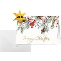 Carte de Noël Sigel 250 g/m² 21,1 x 15,1 cm Rouge, vert 25 Unités