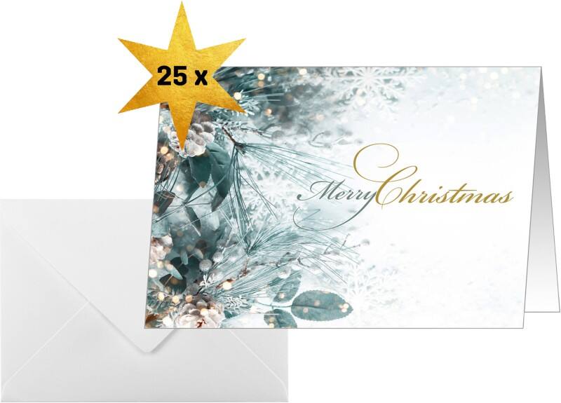 Carte de Noël Sigel 250 g/m² 21,1 x 15,1 cm Blanc, vert 25 Unités