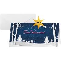 Carte de Noël Sigel 250 g/m² 21,1 x 22,1 cm Blanc, bleu 25 Unités