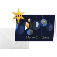 Carte de Noël Sigel 250 g/m² 21,1 x 15,1 cm Bleu, doré 25 Unités