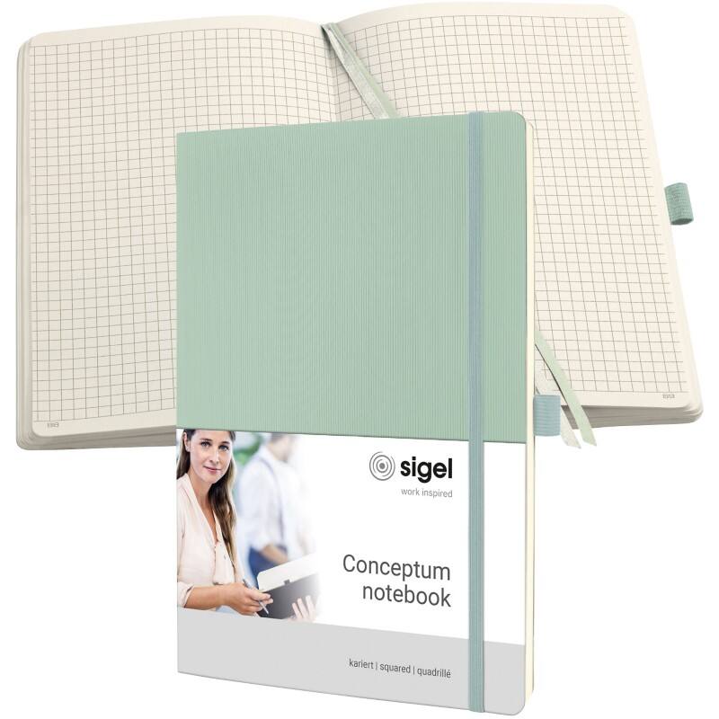 Cahier Sigel Conceptum A4 Quadrillé Reliure latérale Plastique Couverture souple Menthe Perforé 194 pages
