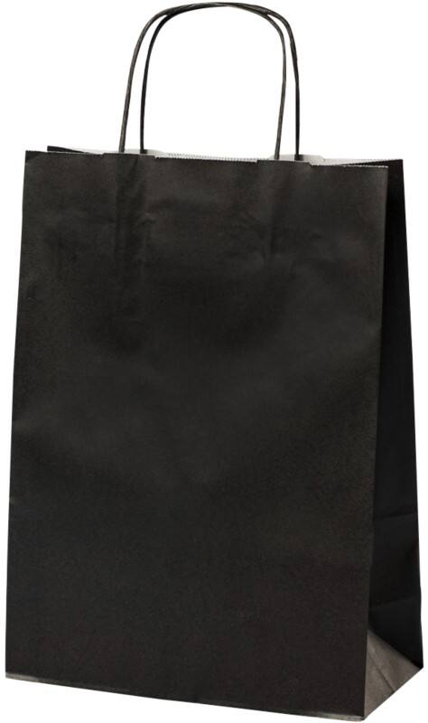 Sac en papier Poignée torsadée 240 x 110 x 330 mm 8,7 L Noir 200 unités