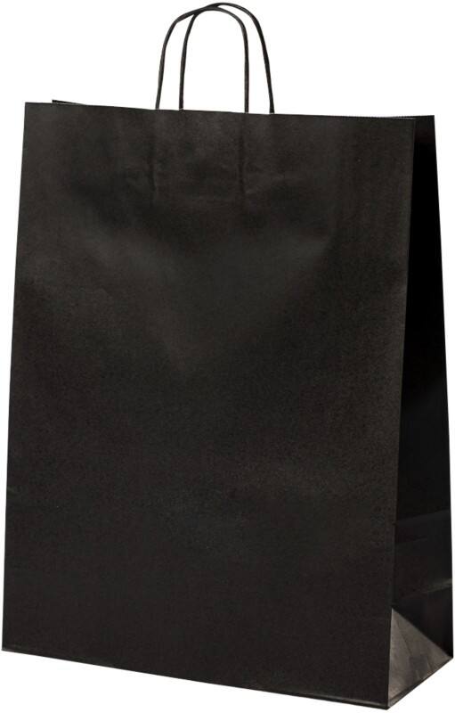 Sac en papier Poignée torsadée 320 x 120 x 410 mm 15,7 L Noir 200 unités