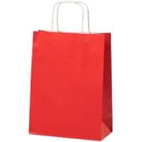 Sac en papier Poignée torsadée 180 x 80 x 240 mm 3,5 L Rouge 300 unités