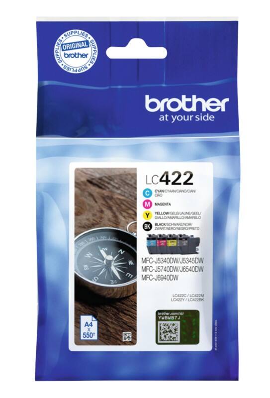 Cartouche jet d’encre Brother LC422VAL D'origine Multipack 4 Unités