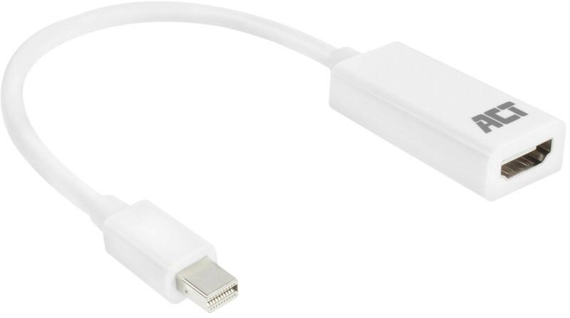 Câble mini DisplayPort vers HDMI ACT AC7525 Mini DisplayPort Mâle HDMI Femelle Blanc 150 mm
