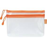 Pochette zip Kolma 08.197.12 Zip EVA (Éthylène-acétate de vinyle) 25 (l)3 (P)16 (H) cm Orange, transparent 5 Unités