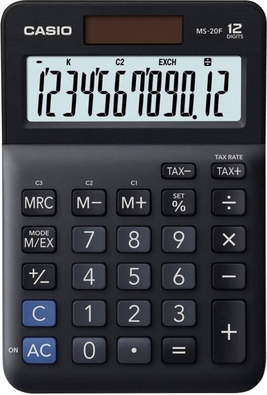 Calculatrice CASIO MS-20F 12 chiffres Noir