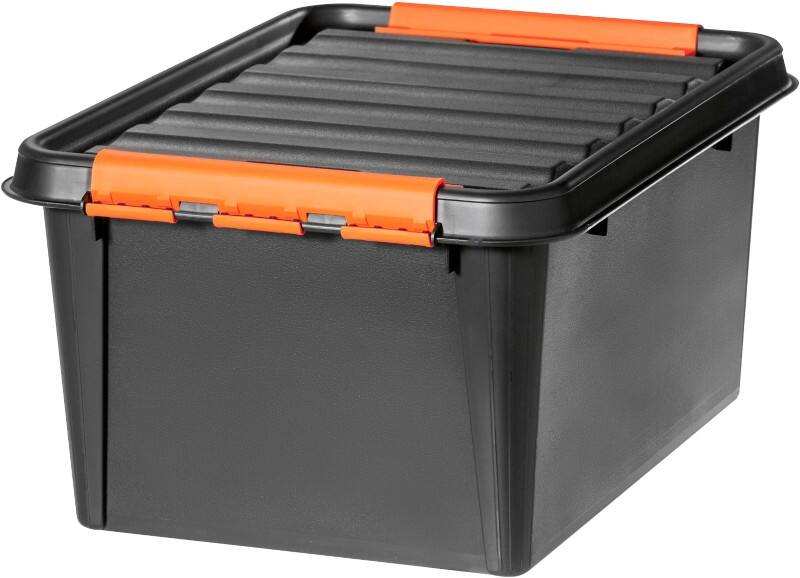 Boîte de rangement SmartStore Plastique Pro 31 32 L Avec couvercle Noir, orange 39 x 50 x 26 cm