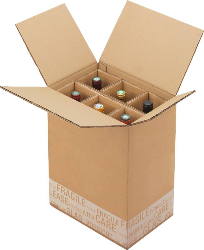 Caisse carton pour bouteilles RAJA Carton 220 (L) mm Brun 10 Unités