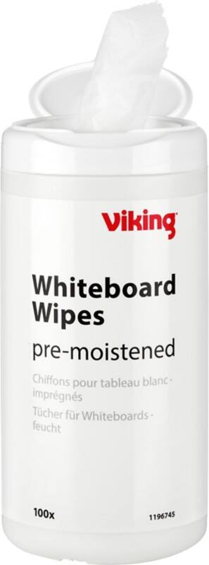 Lingettes humides pour tableau blanc Viking 100 Unités