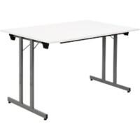 Table pliante Sodematub Rectangulaire Blanc, Gris Bois Argenté TPMU128 1200 x 800 x 740 mm