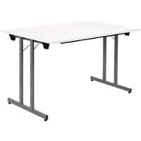 Table pliante Sodematub Rectangulaire Blanc, Gris Bois Argenté TPMU128 1200 x 800 x 740 mm
