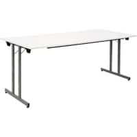 Table pliante Sodematub Rectangulaire Blanc, Gris Bois Argenté TPMU188 1800 x 800 x 740 mm
