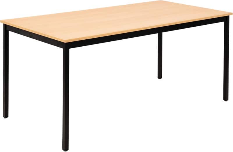 Table Sodematub Rectangulaire Hêtre Fer Noir 1600 x 800 x 740 mm