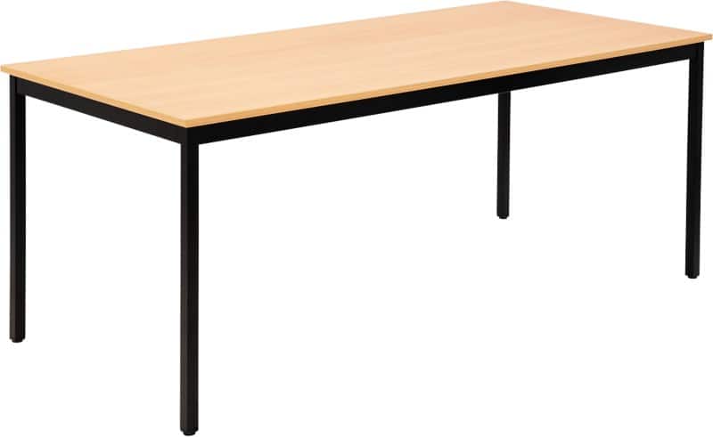 Table Sodematub Rectangulaire Hêtre Fer Noir 1800 x 800 x 740 mm