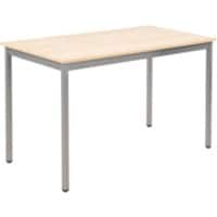 Table Sodematub Rectangulaire Hêtre Fer Argenté 1200 x 600 x 740 mm