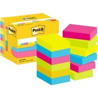 Notes adhésives Post-it 653-TFEN 38 x 51 mm 100 notes par bloc Bleu, jaune, rose, vert 12 unités