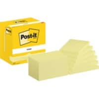 Notes adhésives Post-it 655-CY 76 x 127 mm 100 notes par bloc Jaune 12 unités