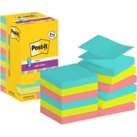 Z-Notes Super Sticky Post-it Cosmic Colours Carré 76 x 76 mm Page blanche Assortiment R330-SSCOS-P8/+4 90 feuilles Pack économique 8+4 gratuit