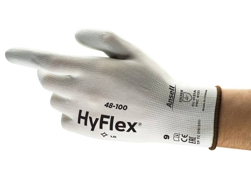 Gants de manutention Ansell HyFlex Mechanical Protection Non jetables PU (Polyuréthane) Non poudrés Taille 10 Blanc 12 paires