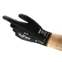 Gants de manutention Ansell HyFlex Mechanical Protection Non jetables PU (Polyuréthane) Non poudrés Taille 7 Noir 12 paires