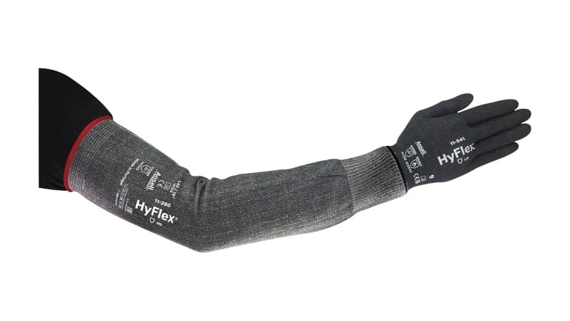 Manchon de protection Ansell HyFlex Mechanical Protection Non jetable Non jetable poudrés Gris