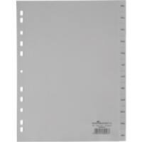 Intercalaires DURABLE 6507 Déc à Jan A4 12 intercalaires Gris Polypropylène 11 trous