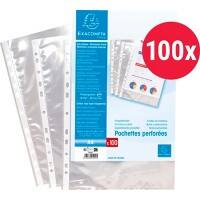 Pochettes perforées Exacompta A4 Chrystal claire Transparent 0,06 mm PP (Polypropylène) Au-Dessus 5200E 100 Unités