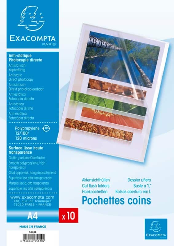 Pochettes coins Exacompta A4 Transparent PP 0,12 mm 10 unités