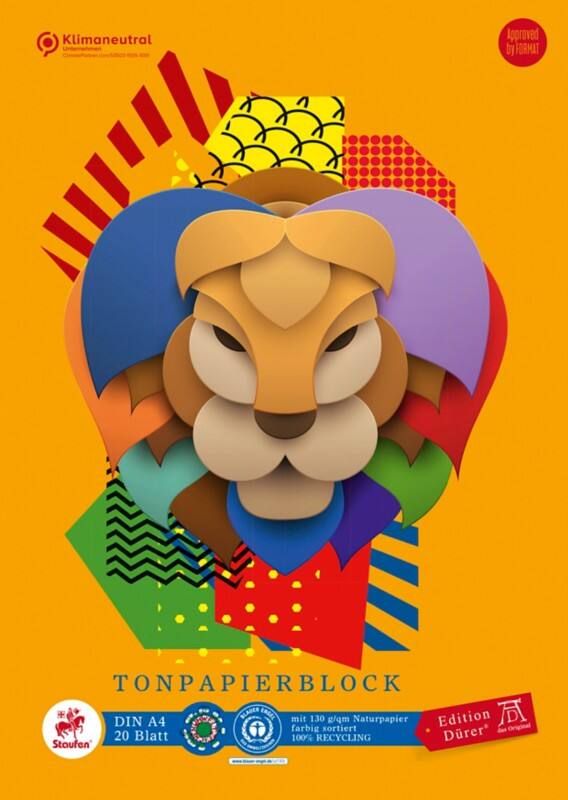 Papier de création Staufen Dürer Green A4 20 feuilles 130 g/m² 10 couleurs assorties