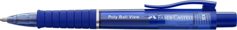 Stylo-bille Faber-Castell Poly Ball View Rétractable Bleu 0,6 mm Extra large Bille Rechargeable