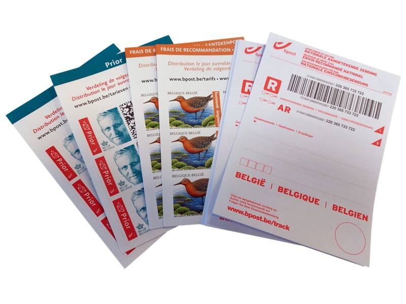 Timbres-poste bpost Valeur 1 Envois recommandés Prior Autocollant 10 unités