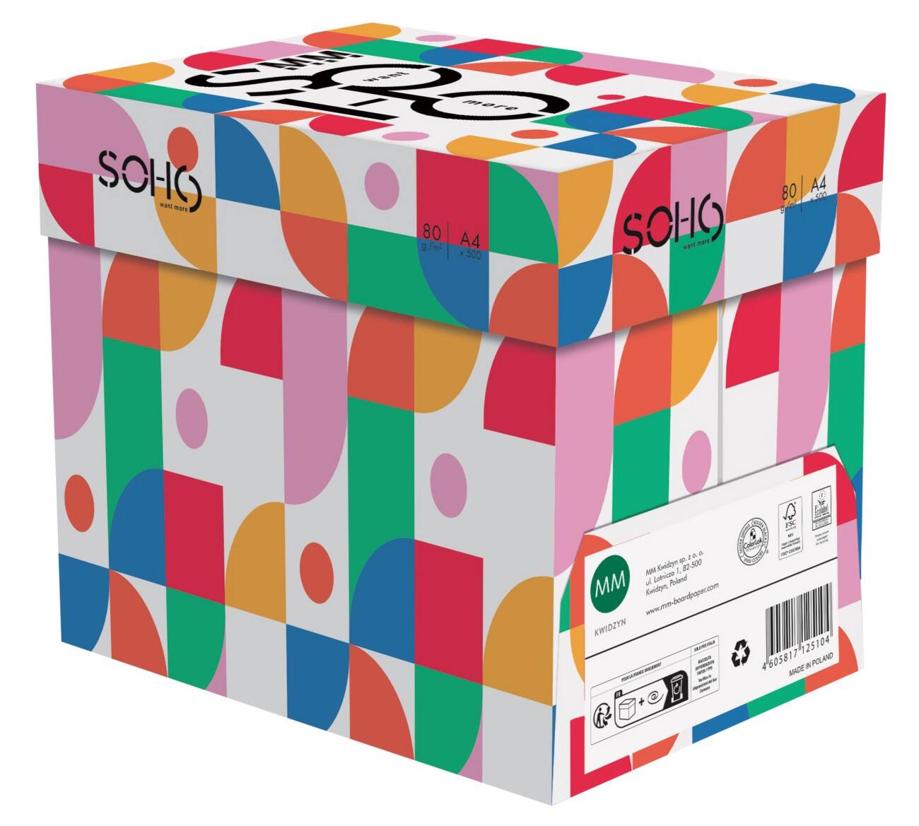 Papier imprimante A4 MM SOHO 80 g/m² Blanc 5 Paquets de 500 Feuilles