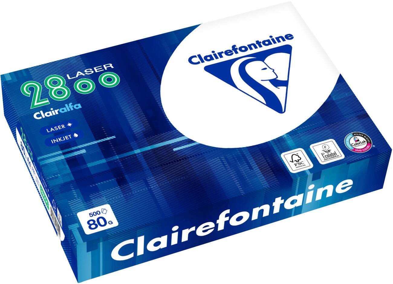 Papier imprimante Clairefontaine Clairalfa A4 Blanc 170 CIE 80 g/m² Lisse 500 feuilles