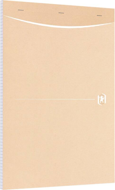 Bloc-notes OXFORD A4 Quadrillé Reliure agrafée supérieure Carton Couverture souple Brun Perforé 160 pages