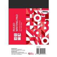 Bloc-notes Viking A7 Ligné Agrafées Reliure supérieure Papier Couverture souple Rouge Perforé 200 Pages 10 Unités