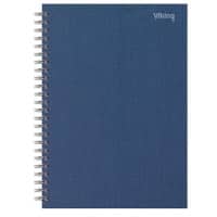 Cahier Viking A5 Ligné Reliure à double fil Reliure latérale Papier Dos cartonné Bleu marine Perforé 160 Pages