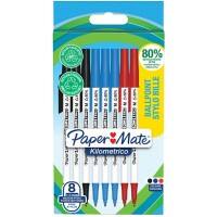 Stylo-bille Papermate Kilometrico Assortiment 0,7 mm Moyen Bille 8 Unités