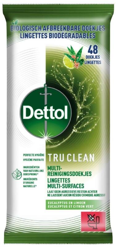 Lingettes nettoyantes Dettol Tru Clean Eucalyptus + Lime 48 unités