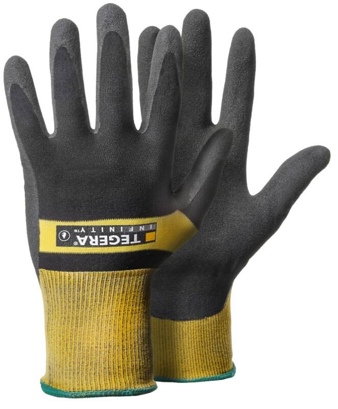 Gants de précision TEGERA Infinity Non jetables Nitrile, Nylon Taille 9 Jaune, noir 6 paires