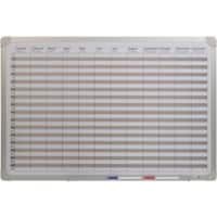Planning annuel DESQ Magnétique 90 (L) x 60 (H) cm Métal Blanc