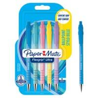 Stylo-bille Papermate FlexGrip Ultra Rétractable Bleu 1 mm Moyen Bille 5 Unités
