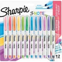 Marqueur Sharpie S-Note 2138233 Couleurs pastel Pointe biseautée fine et épaisse Non rechargeable