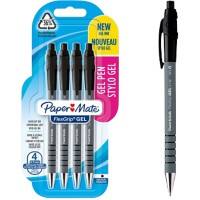 Roller encre gel Papermate FlexGrip 2108209 Rétractable Noir 0,7 mm Moyen Ogive 4 Unités
