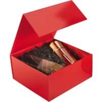 RAJA Coffret cadeau Carton, Papier couché brillant Rouge 225 x 105 x 225 mm 10 Unités