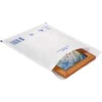 RAJA Pochette d’envoi à bulles Papier Kraft, Film en polyéthylène Blanc Sans Fenêtre 210 (l) x 150 (H) mm Bande adhésive 75 g/m² 100 Unités
